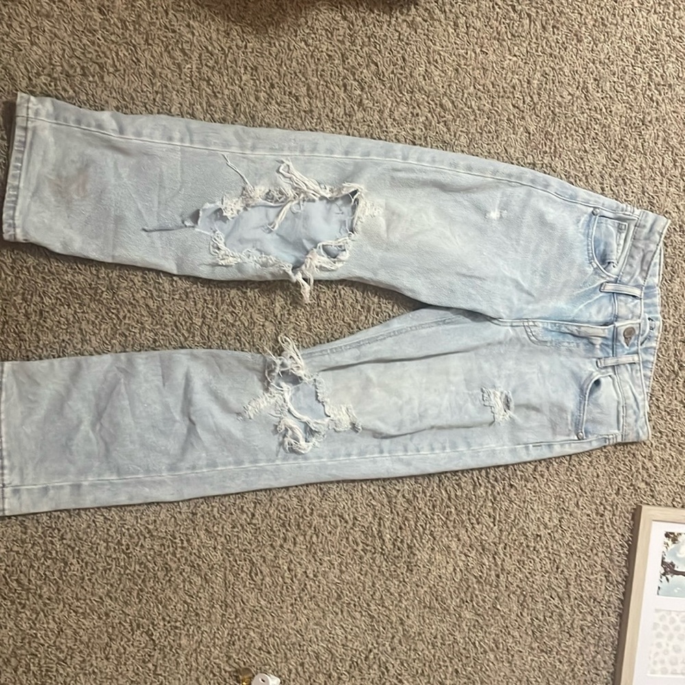 Light blue kids baggy ripped jeans from target
